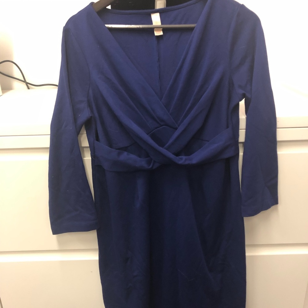 Merona Blue Wrap Maternity Dress